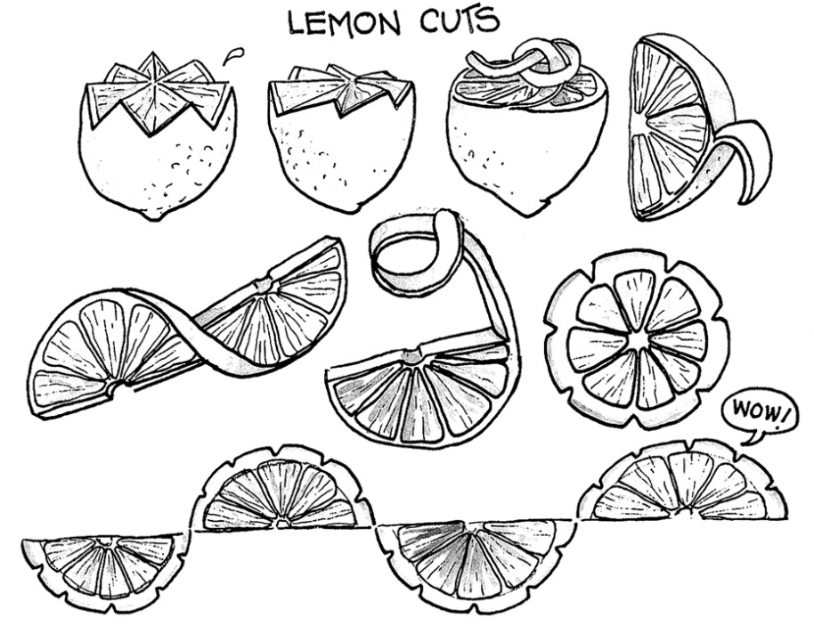 Figure 9-2: Get creative with your lemon garnish.